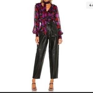 GRLFRND Rhye Barrel Leg leather pants